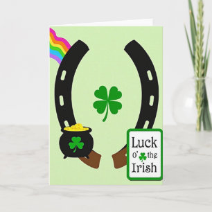 Lucky Horseshoe Clover Card