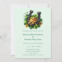 Lucky Horseshoe Gold Coins and Clover Wedding