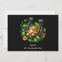 Lucky Horseshoe & Gold Coins St. Patrick's Day