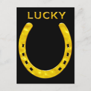 Lucky Horseshoe in Gold Postcard