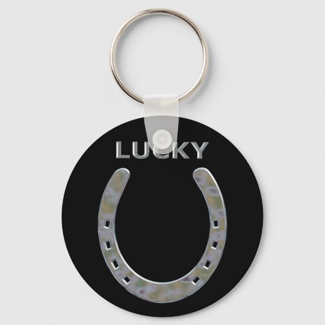 Lucky Horseshoe in Silver Keychain (Front)