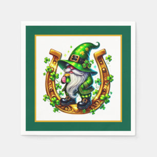 lucky horseshoe leprechaun Saint Patrick's Day  Napkin