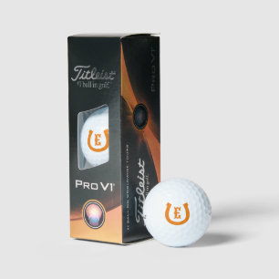 Lucky horseshoe logo custom monogram Titleist Golf Balls