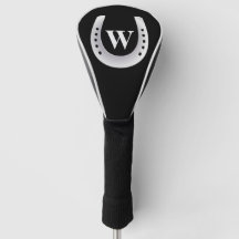 Lucky Horseshoe Monogram Black Golf Club Cover