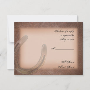 Lucky Horseshoe on Brown Leather Response Card