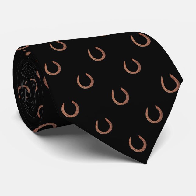 Lucky Horseshoe Turned Up Tie (Rolled)