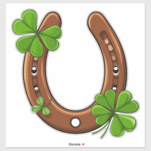 Lucky Horseshoe With Green Shamrocks