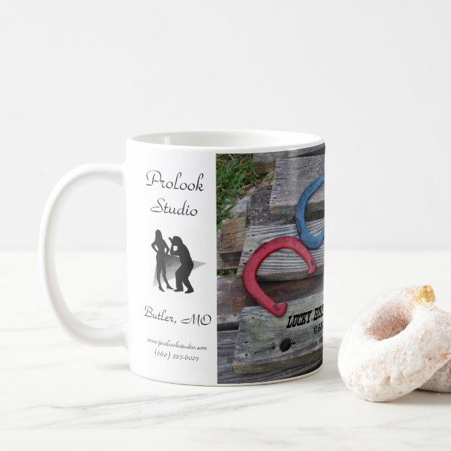 LUCKY HORSESHOES COFFEE MUG (With Donut)