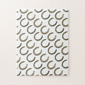 Lucky Horseshoes on White Jigsaw Puzzle