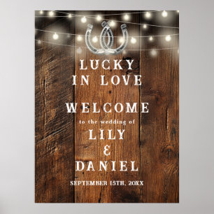 Lucky Horseshoes Western Wedding Welcome Sign