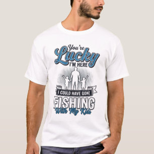 Lucky Im Here Family Fishing Vintage Shirt Design