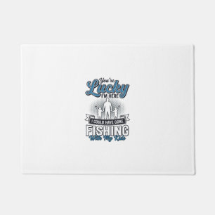 Lucky Im Here Family Fishing Vintage Shirt Design Doormat