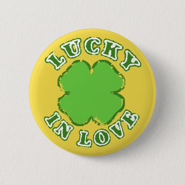 Lucky In Love 2 Inch Round Button (Front)