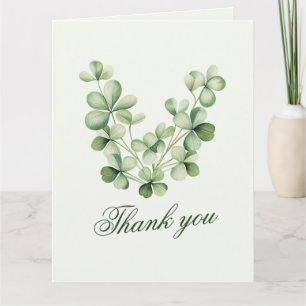 Lucky in Love Bridal Shower Green Shamrock  Thank You Card