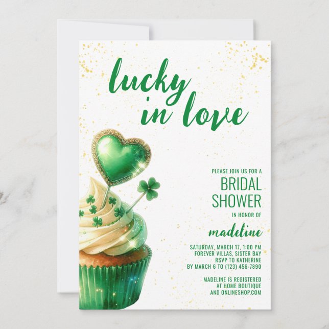 Lucky in Love Bridal Shower Invitation (Front)