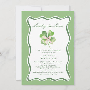 Lucky in Love Bridal Shower  Shamrock Invitation