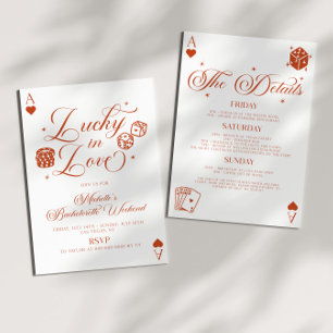 Lucky In Love Casino Bachelorette Weekend Party Invitation