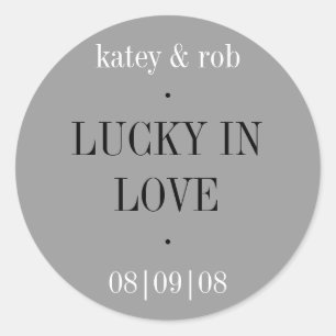 Lucky in Love Classic Style Round Sticker