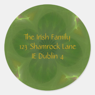 Lucky in Love Clover & Hearts Fractal Classic Round Sticker