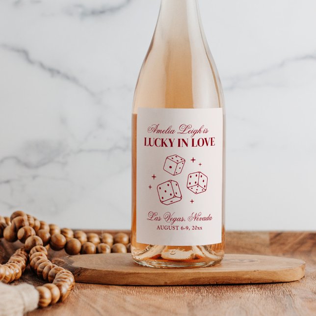 Lucky In Love Cocktails Bachelorette Weekend Wine Label (Creator Uploaded)