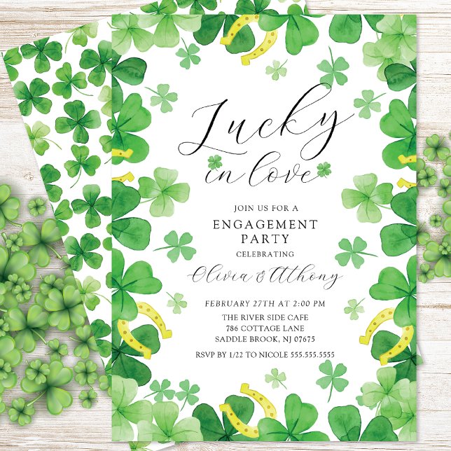 Lucky In Love Engagement Party Invitation (Creator Uploaded)