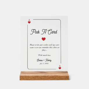 Lucky in Love Grab a Card Acrylic Sign