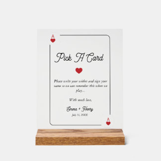 Lucky in Love Grab a Card Acrylic Sign