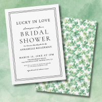 Lucky In Love Green Shamrock Clover Bridal Shower