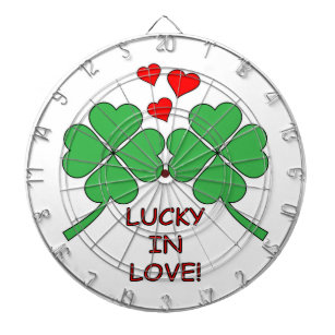 Lucky In Love Hearts Clover Dartboard