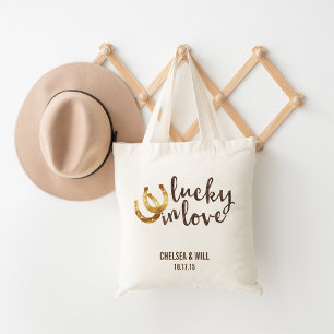 Lucky in Love Horseshoe Wedding Favour Tote Bag