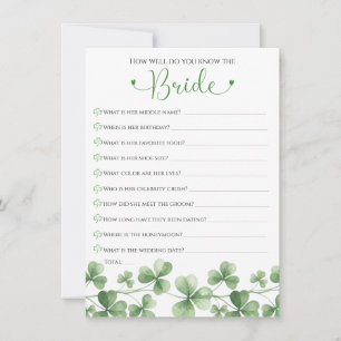 Lucky in Love How Well Do You Know the Bride Game Invitation
