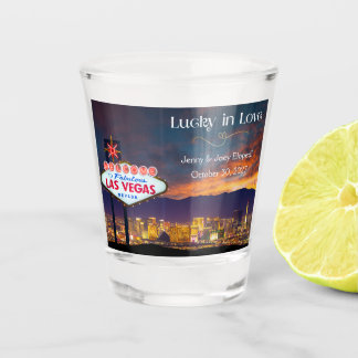 Lucky In Love Las Vegas Elepment Announcement Shot Glass