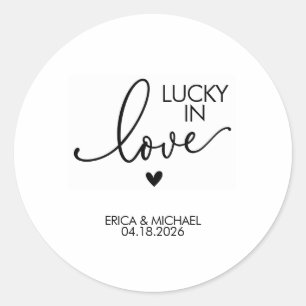 Lucky in Love Lotto Wedding Favor Sticker