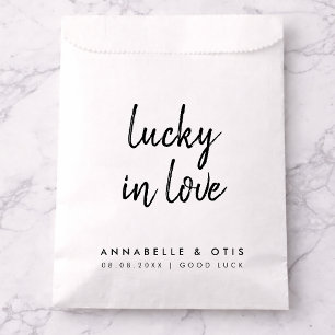 Lucky in Love Minimalist Wedding Lottery Ticket Favour Bag