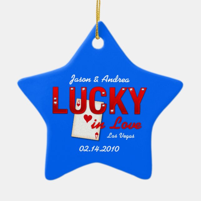 Lucky In Love Personalized Ornament (Front)