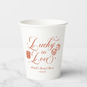 Lucky In Love Playing Card Casino Bridal Shower Paper Cups