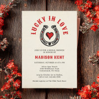 Lucky in Love Retro Horseshoe Bridal Shower