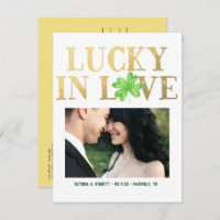 Lucky in Love | Save the Date Postcard