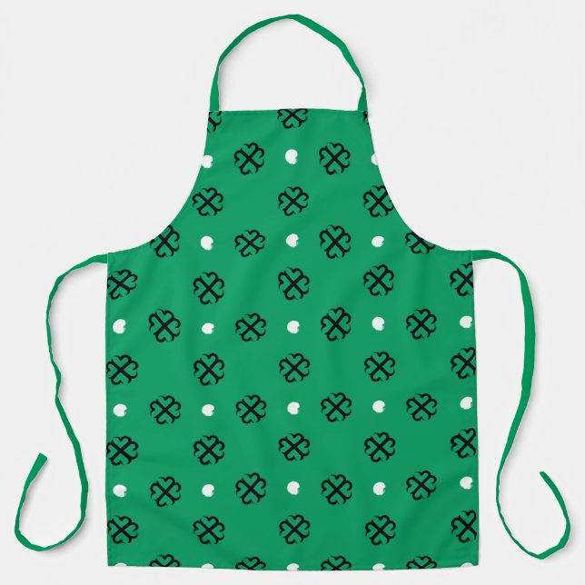 Lucky in Love Shamrock Apron (Front)