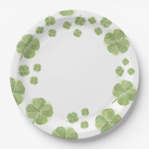 Lucky in Love Shamrock St. Patrick's Bridal Shower Paper Plate