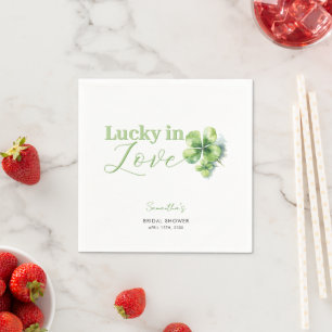 Lucky in Love St Patrick's Bridal Shower Napkin