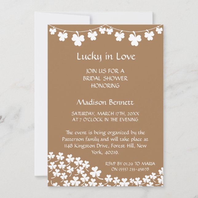 Lucky In Love St. Patrick's Day BABYShower CARD (Front)