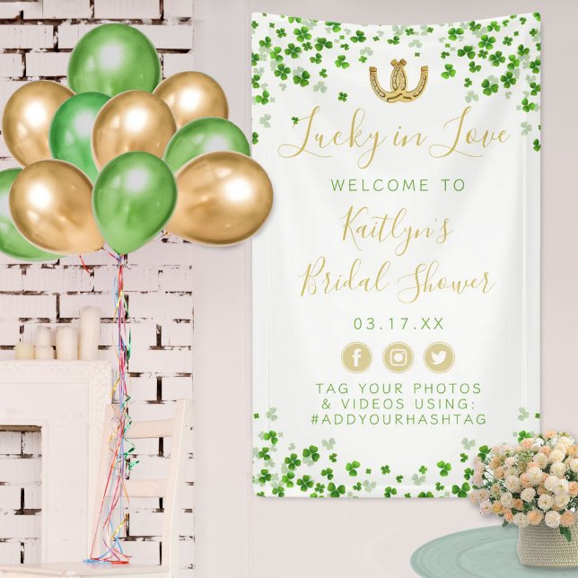 Lucky In Love St. Patrick&#x27;s Day Bridal Shower Banner (Creator Uploaded)