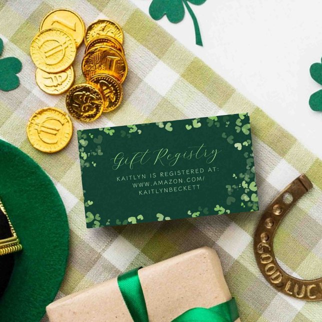 Lucky In Love St. Patrick's Day Bridal Shower Enclosure Card (Creator Uploaded)