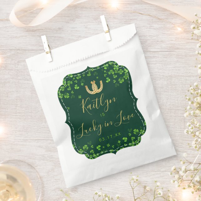 Lucky In Love St. Patrick's Day Bridal Shower Favour Bag (Clipped)