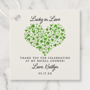 Lucky In Love St. Patrick's Day Bridal Shower Favour Tags