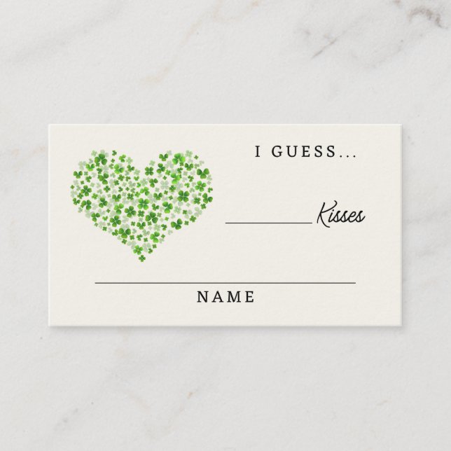 Lucky In Love St. Patrick's Day Bridal Shower Game Enclosure Card (Front)