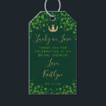 Lucky In Love St. Patrick's Day Bridal Shower Gift Tags<br><div class="desc">Celebrate in style with these sweet, modern and very trendy "Lucky in Love" bridal shower gift tags. The design features green watercolor clover leaf shamrocks with an interlocking set of lucky horseshoes and matching easy to personalize wording which is perfect for a St. Patrick's day or Irish themed wedding celebration....</div>