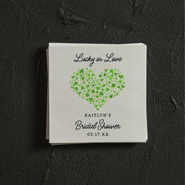 Lucky In Love St. Patrick's Day Bridal Shower Napkin (Creator Uploaded)