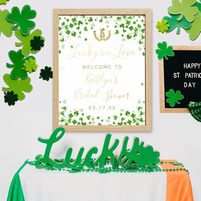 Lucky In Love St. Patrick's Day Bridal Shower Real Foil Prints (Creator Uploaded)